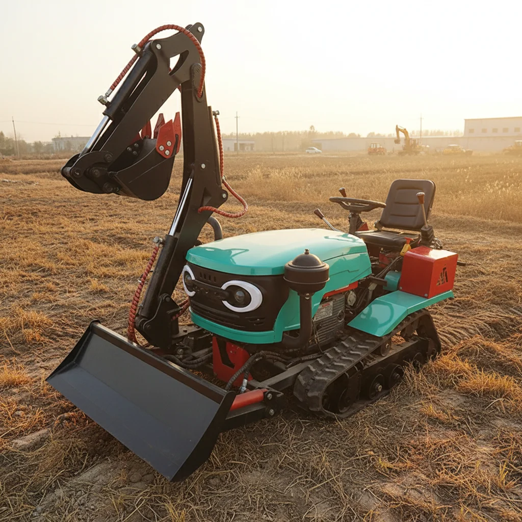 Customize Compact 4WD Farm Tractor Mini Agricultural Tractor with Rotary Cultivator Trailer