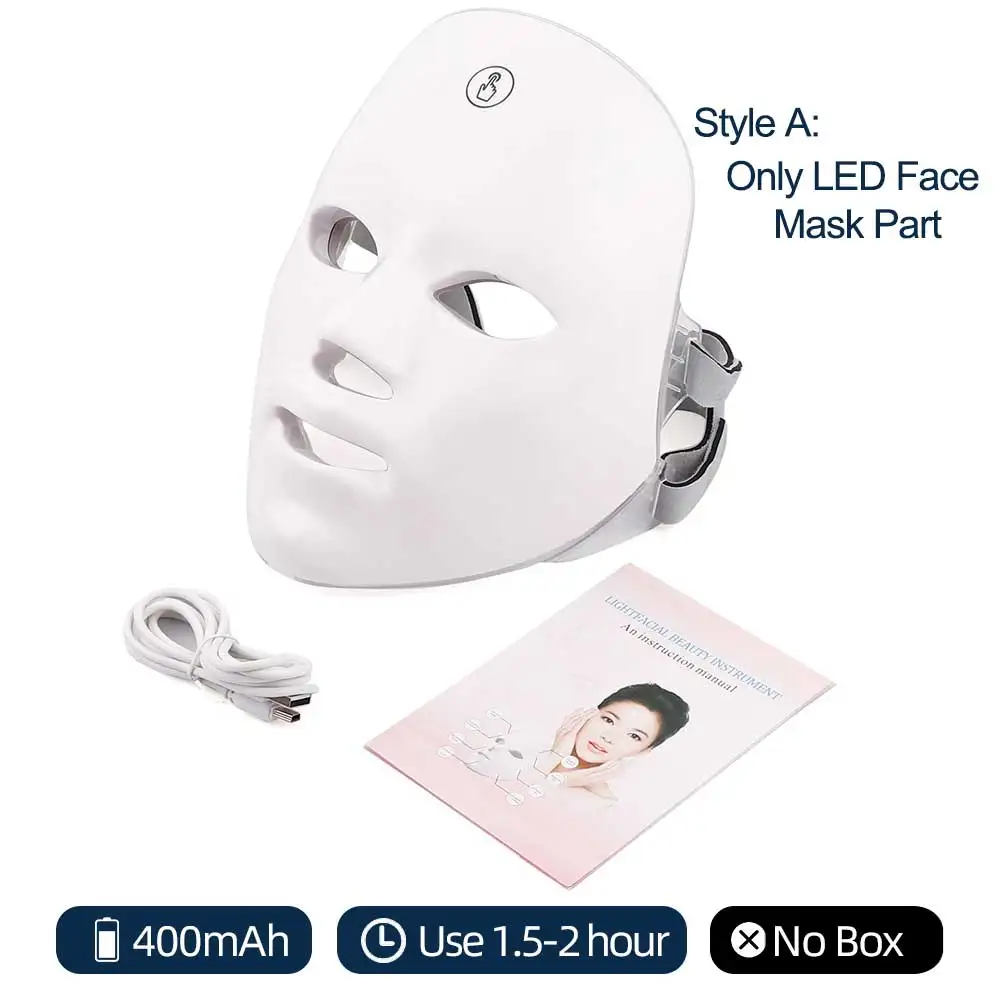 7 Farben LED-Gesichts maske mit Hals Rotlicht-Therapie maske für die Hauts traffung Lifting Anti-Aging Bio-Licht Beauty White ning Home