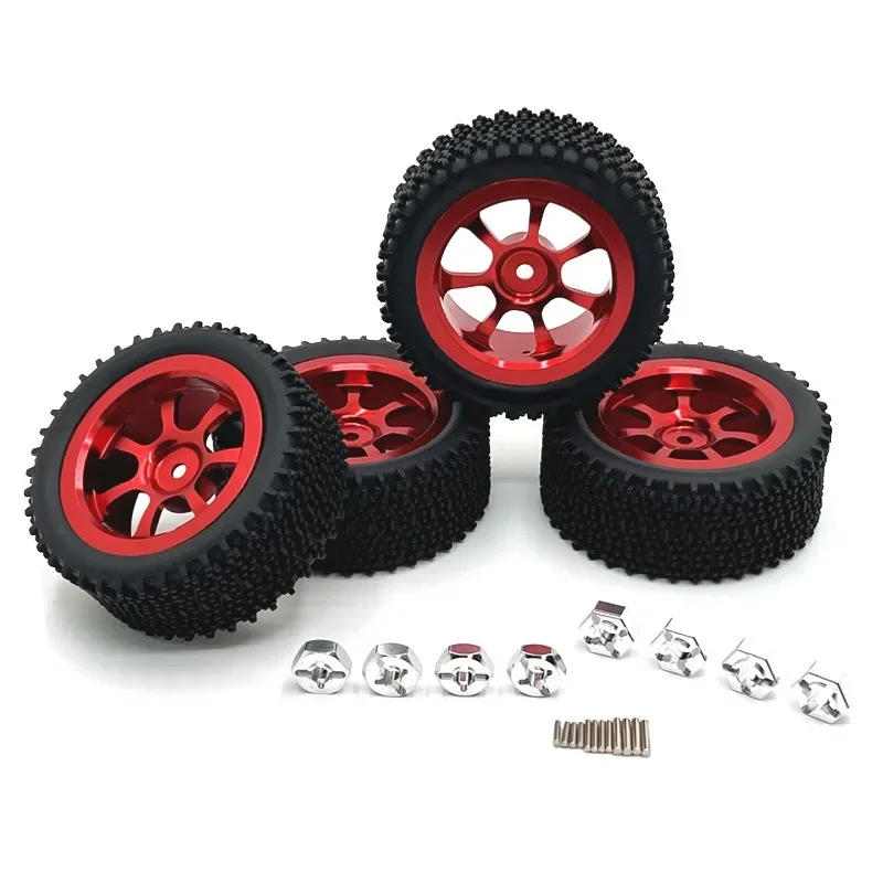 Car Tires with 12mm Coupler Metal Rims Accessories Rubber Tires for 14301 14303 14302 A969 1:12 1:14 1:16 1:18 RC Car