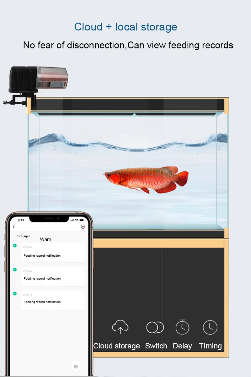 Automatic Aquarium Fish Tank Food Feeder Timing/Wifi Wireless Intelligent Mobile APP Voice Control Remote food dispenser