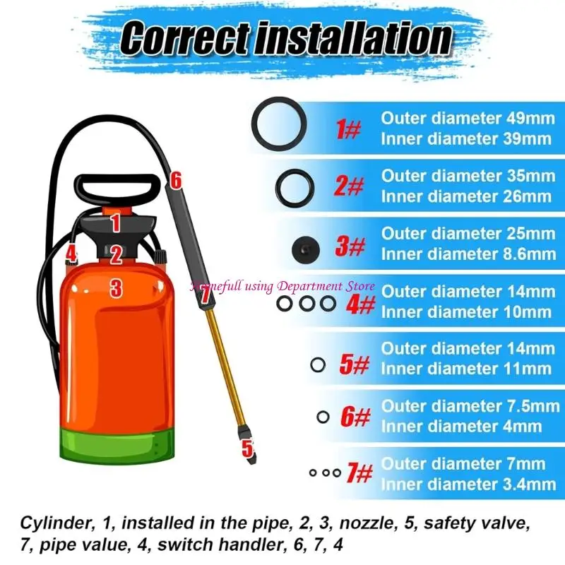  11Pcs Garden Sprinkler Maintenance Set Rubber Seals Replacement Part For Gardening