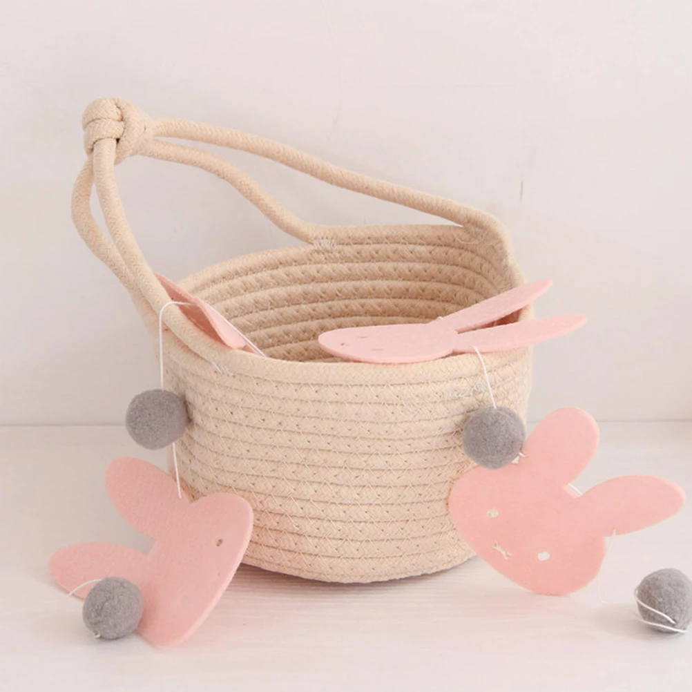 

Storage Baskets Cotton Rope Woven Bins Towel Laundry Thread Wall Hanging Beige Clothes Toy Organizer Baby