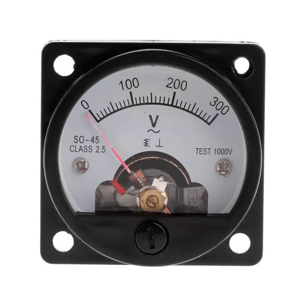 Quality SO-45 AC Voltage Analog Dial AC 0-300V Current Voltmeter Round Volt Tester Voltmeter Pointer Voltmeter Voltmeter Gauge