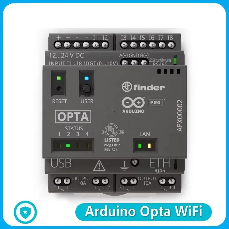 The original Arduino Opta WiFi AFX00002 mini PLC module programmable logic controller