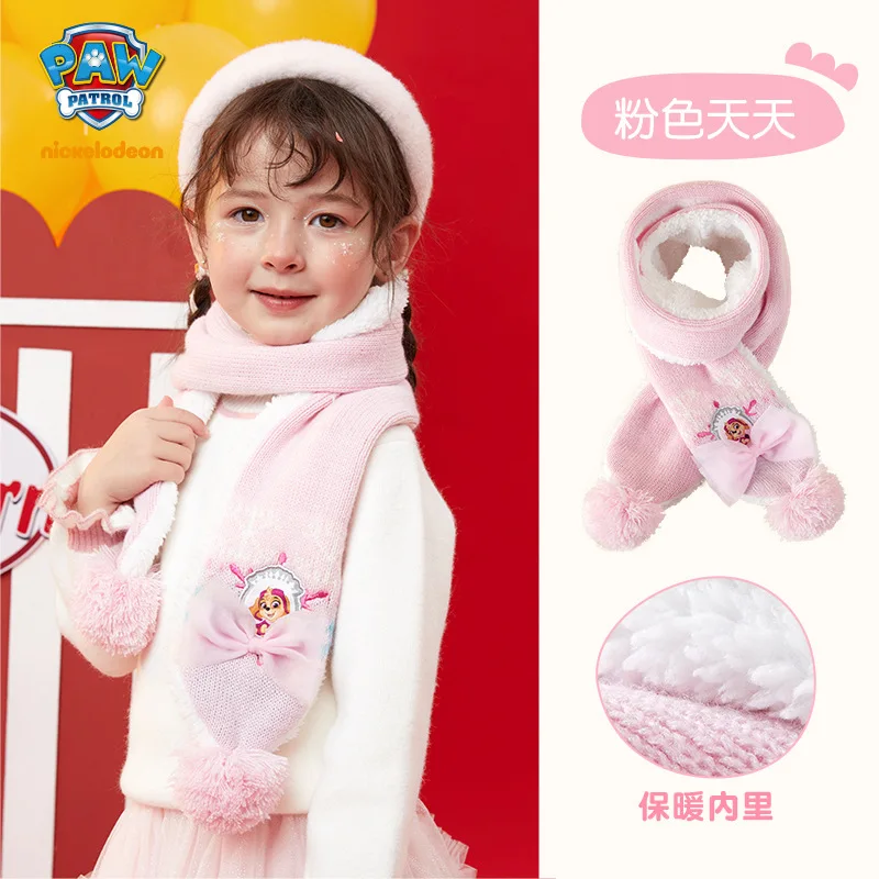 HOT Genuine Paw Patrol Scarf Kids Winter Warm Muffler Plush Gloves Girls Boys Children Chase Skye Marshall Everest age 2-10Y