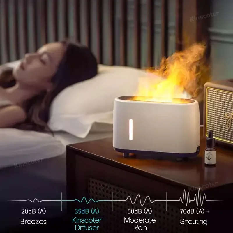 Diffuser Simulated Flame Air Humidifier Fragrant Essential Oil Diffuser Sprayer With Remote Control