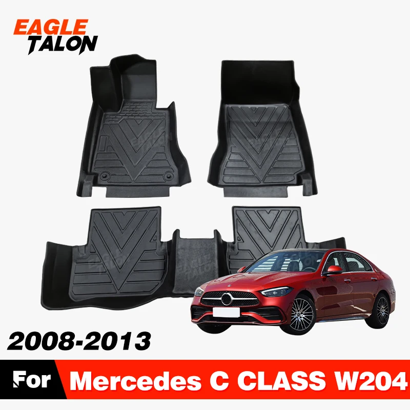 For Mercedes-Benz C CLASS W204 2008-2013 2012 2011 2010 2009 Custom TPE Car Floor Mat Carpet Cover Interior Protector Accessorie