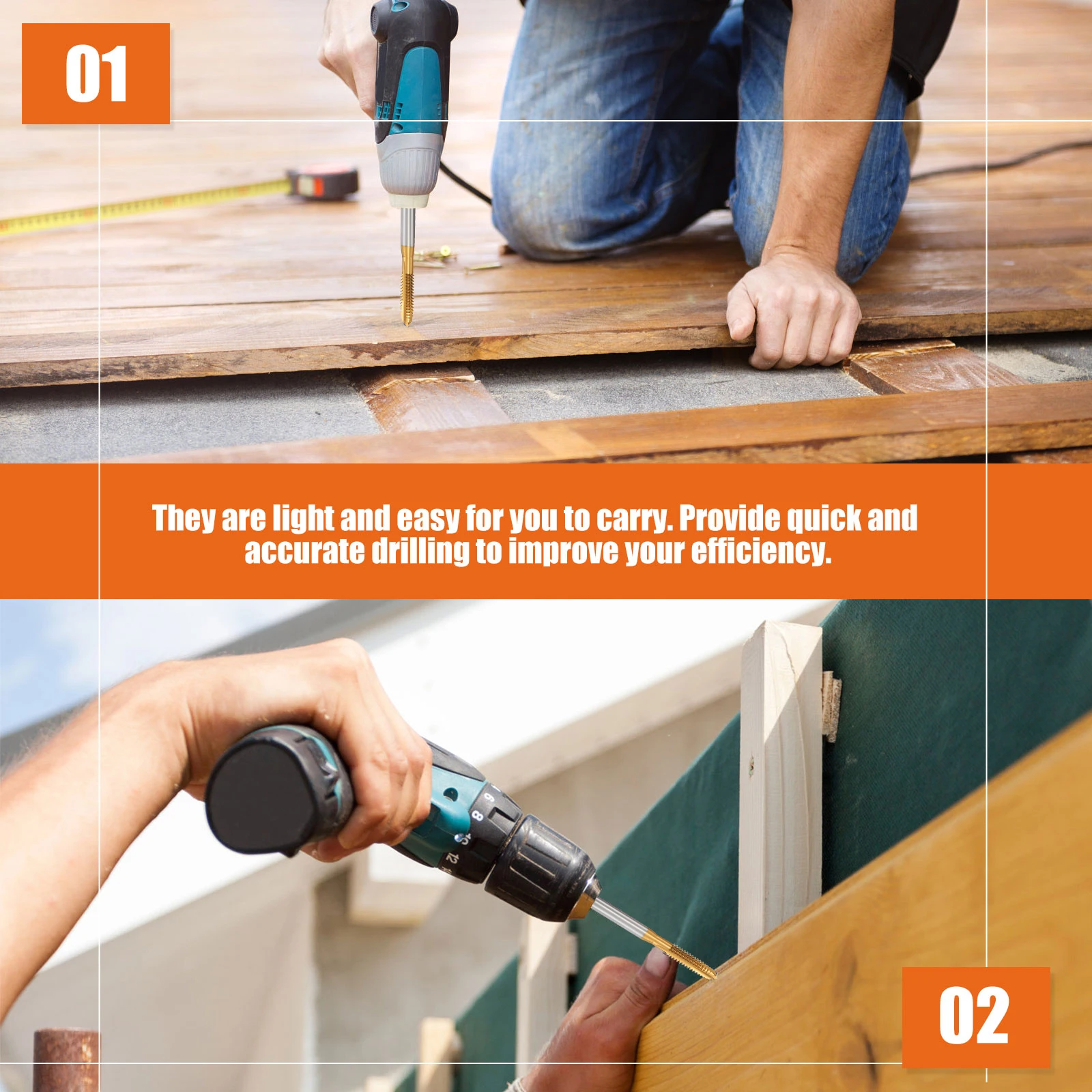 

2 Pcs with Cover Titanium-plated Tap Drill Bit High Speed Steel Milling Machines Bits