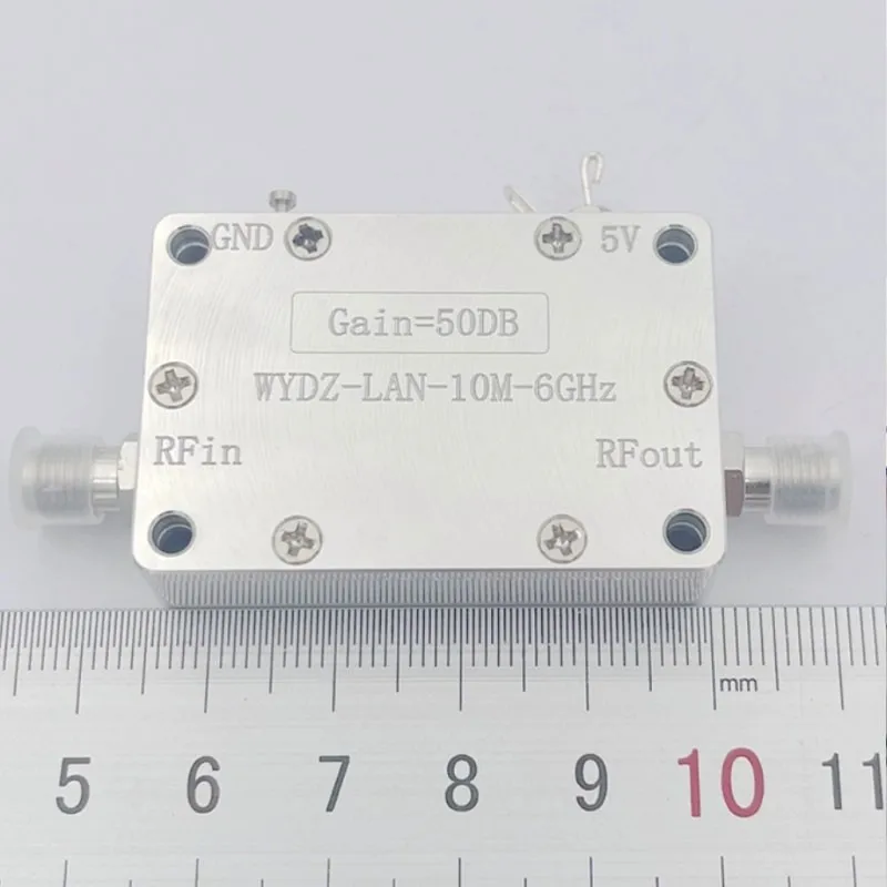 

Wishcolor 10MHz-6GHz 50dB High Gain LNA Wideband Low Noise Amplifier with SMA Female connector for Beidou/GPS Receiver