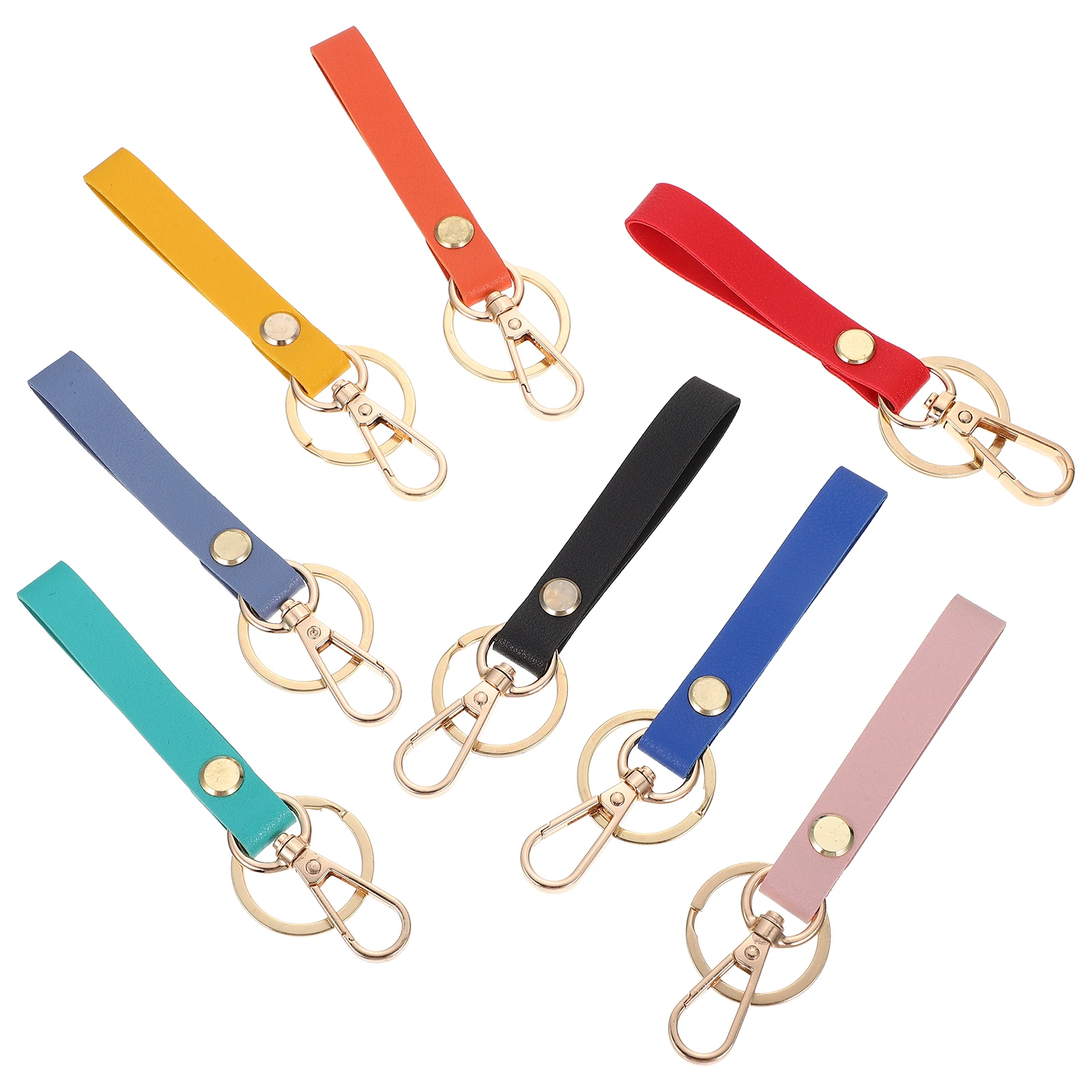 

8 Pcs Keychains Wristlet Strap Metal PU Lanyard Holder Keychain Wrist Strap Durable Everyday Use Christmas Gift