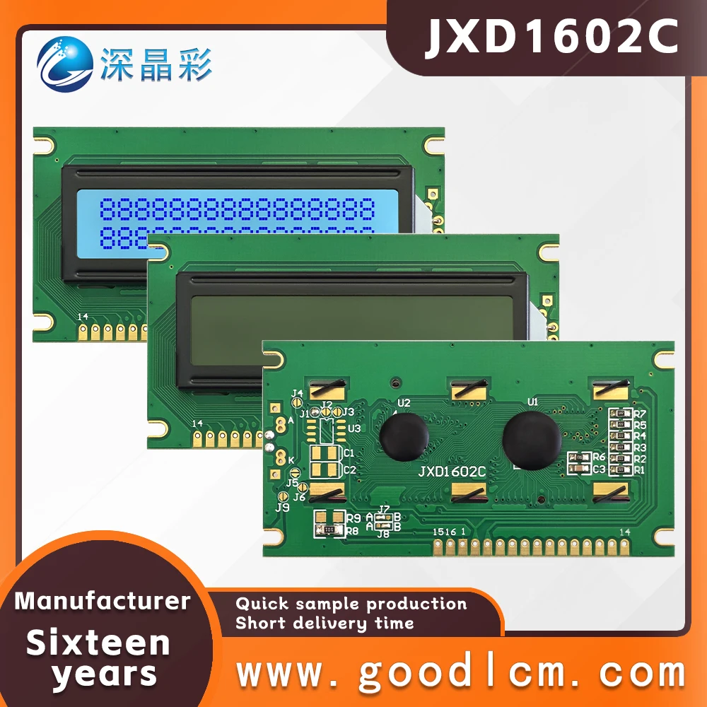 Industrial control lcd 16 * 2 dot matrix LCD screen JXD1602C STN Gray Positive Digital Character Screen LCM display module
