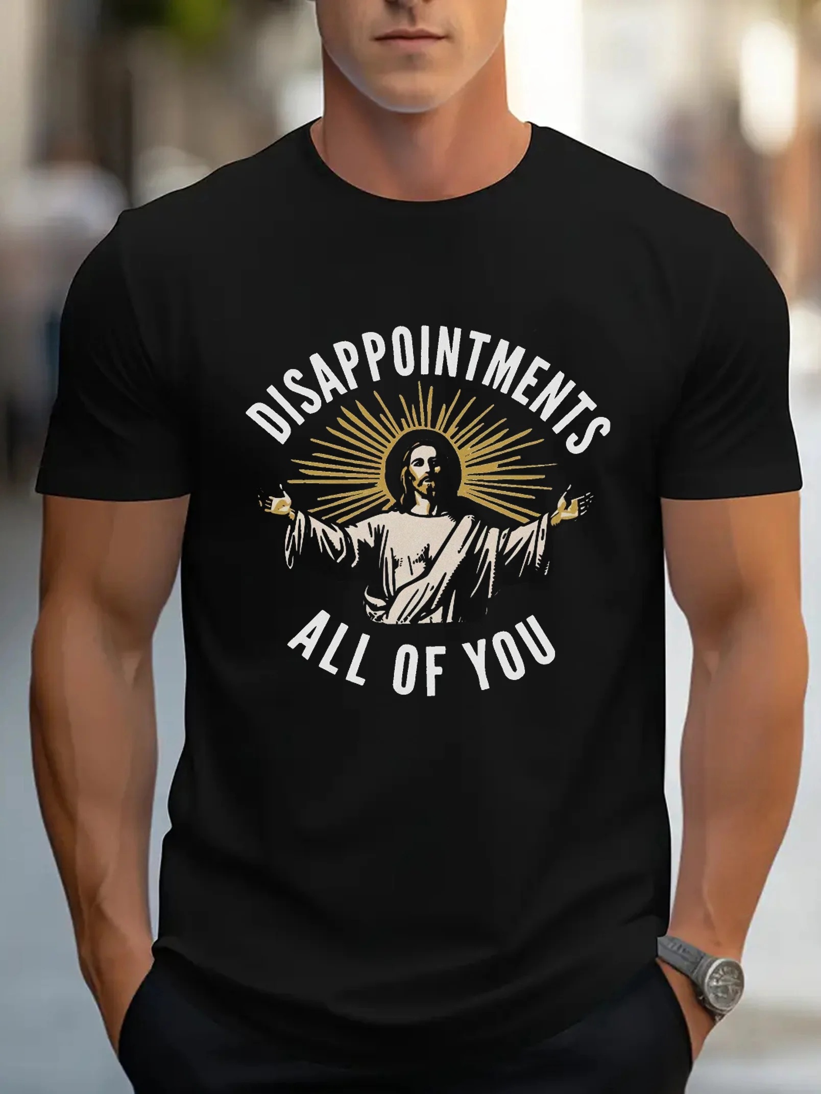 T-shirt graphique pour hommes Disappointments All of You - Doux, respirant, 100 % coton, col rond décontracté, imprimé à manches courtes - Style vintage