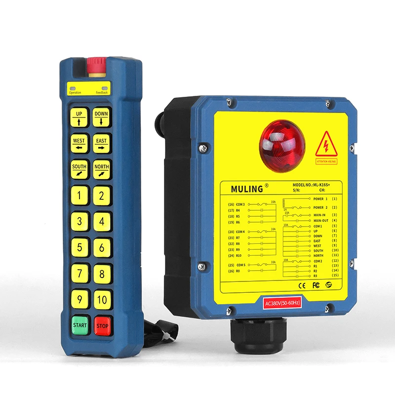 Controles Remotos Industriales ML-K16S+ para Grúas, Resistentes al Agua y a los Impactos, de Plástico, para Monitorear Cambios en el Nivel de Agua