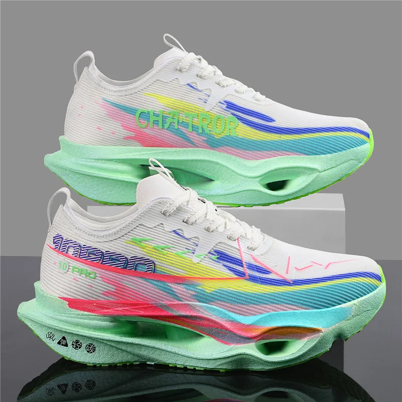 Men Running Shoes Carbon Plate Marathon Speciality Sports Breathable Lightweight Women's Comfortable Nonskid Leisure Sneakers