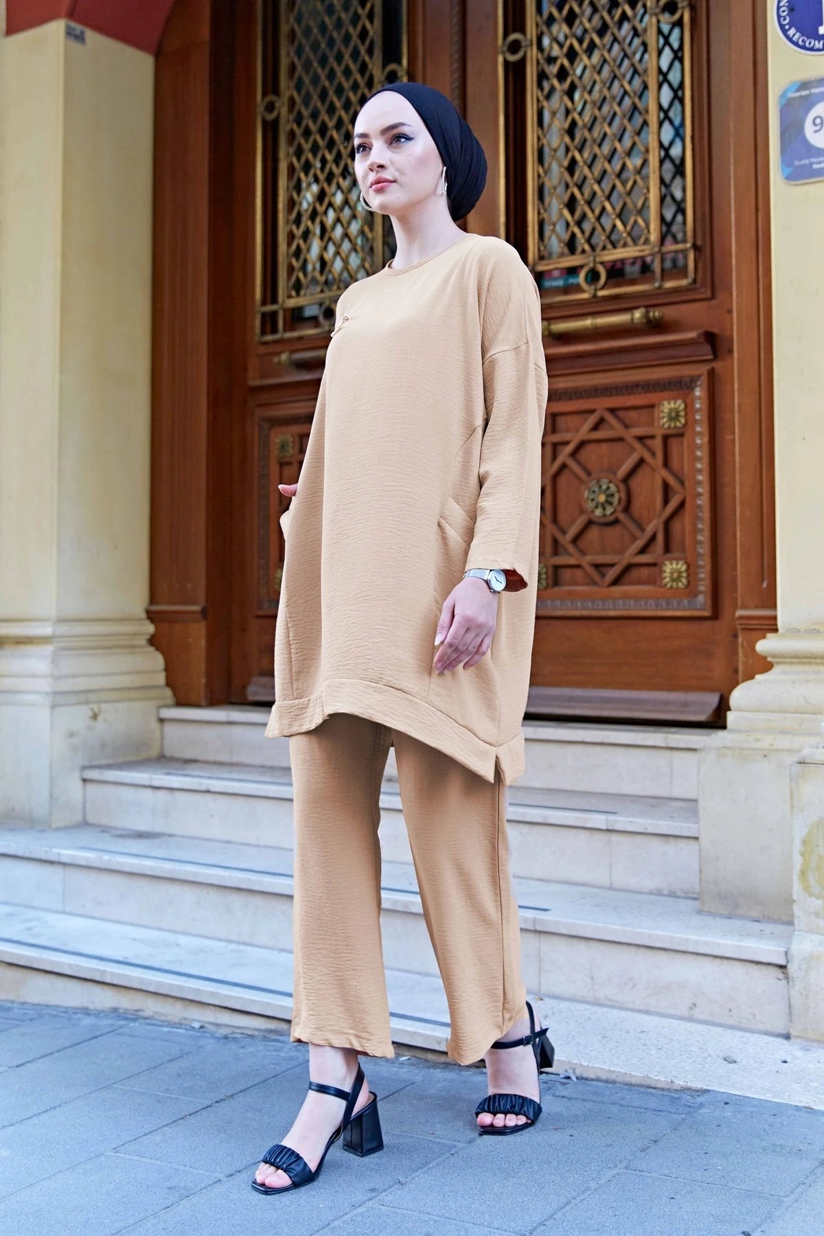 Traje doble kombina para mujer, vestido musulmán, hijab musulmán, conjunto de abaya con abayas, 2021