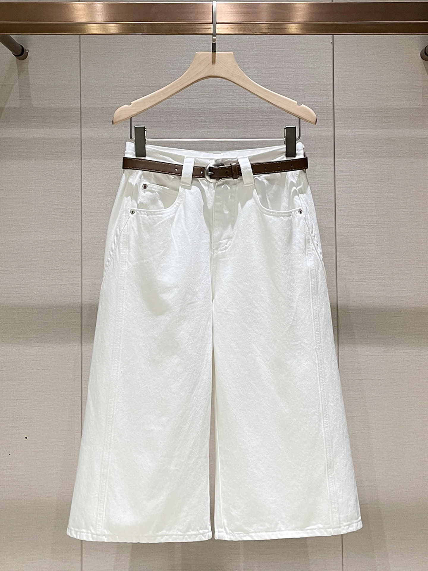 

Джинсы с высокой талией и широкими штанинами для похудения, женские, весенние, новые, маленькие размеры, американский ретро-стиль, однотонные, прямого кроя, брюки