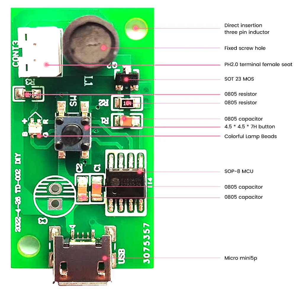 DC5V Type-C Micro USB Mini umidificatore kit fai da te Mist Maker e Driver Circuit Board Fogger atomizzazione Film atomizzatore foglio