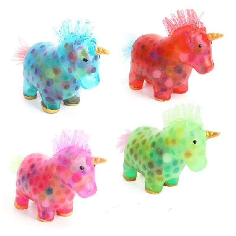 Unicorn Stress Balls Toy Heal Your Mood Unicorn Squeeze Toys Stress and Anxiety Relief Fidget Ball Toy Colorful Gel Water