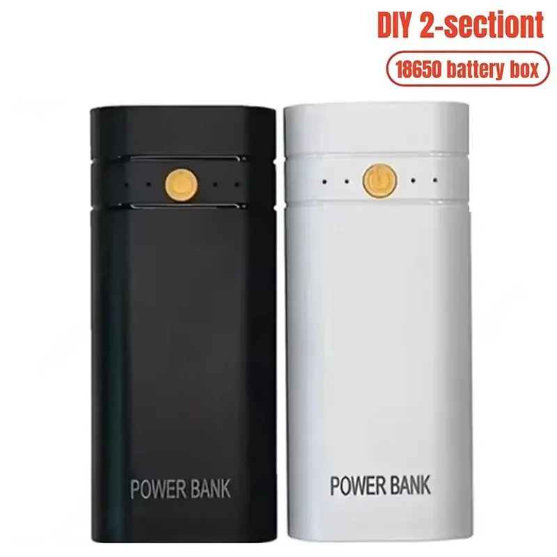Carcasa de Carga USB para Batería Externa 5V 6000mAh 2X 18650, Cargador de Batería USB Tipo C para Teléfono, Carga Electrónica DIY (No Incluye Baterías)