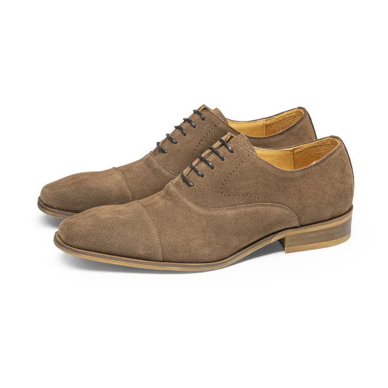 

Luxury Cow Suede Mens Dress Shoes Handmade Quality Genuine Leather 2026 Autumn New Fashion Retro Business Social Shoes Male