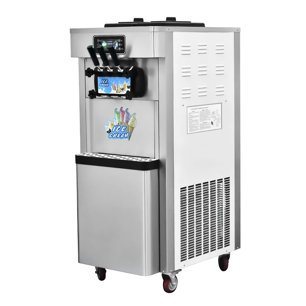 Professional Commercial New Automatic 3 Flavors Fruit Ice Cream Soft Serve Ice Cream Machine For Restaurant Milk Shop