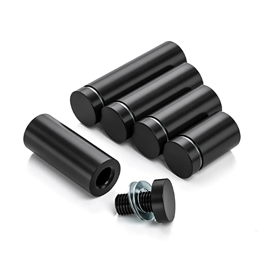 Clavos de sujeción de acero inoxidable negros de una sola cabeza para fijación de vallas publicitarias, tornillos de ferretería, sujetadores de vidrio 12/16/19/25MM