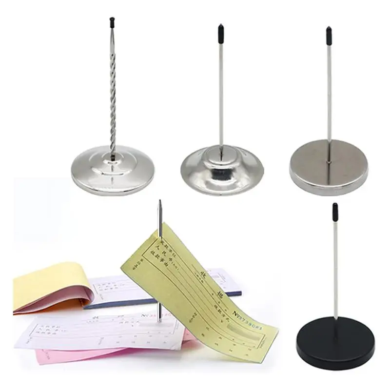 Stainless Steel Memo Bill Holder Blunt Safe Tip Sturdy Receipt Clip for School Office Restaurant Order Taking