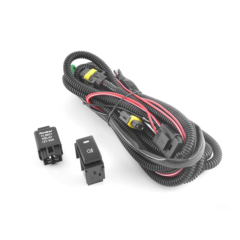 Car Fog Light Lamp Wiring Harness With Indicator Relay & ON/OFF Switch Kits For Nissan Patrol Y62