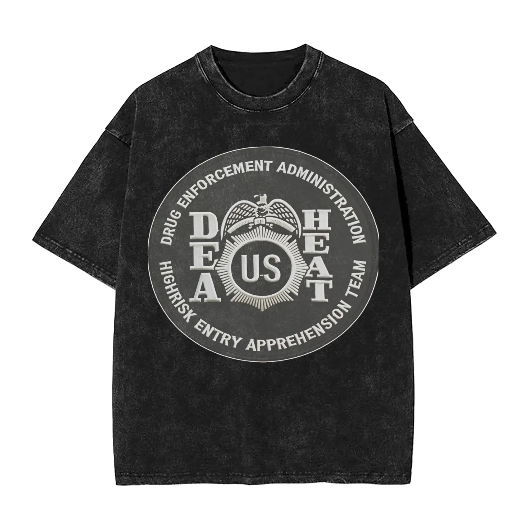 DEA Special Agent America T Shirt Hip Hop Washed 100% Cotton High Street T-Shirts  Vintage Tops Streetwear Graphic Tops Tees