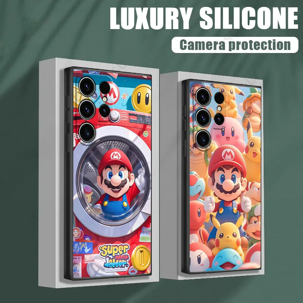Super Classic Games Marios S25 Ultra Case For Samsung Galaxy S25 S24 S23 S20 S21 FE S22 Ultra S10 Plus 5G Cases Soft Phone Cover