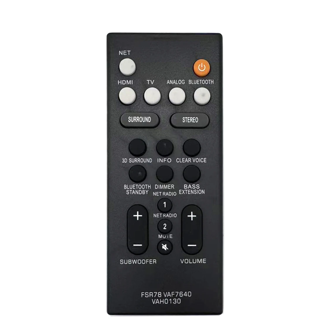FSR78 VAF7640 VAH0130 Remote Control For Yamaha Sound Bar YAS-108 ATS-4080 YMS-408 YAS-408 YAS-CU207