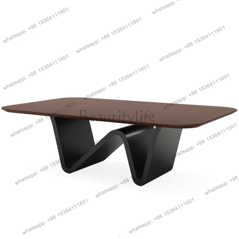 

Rectangular dining table dining table household solid wood retro color long dining table