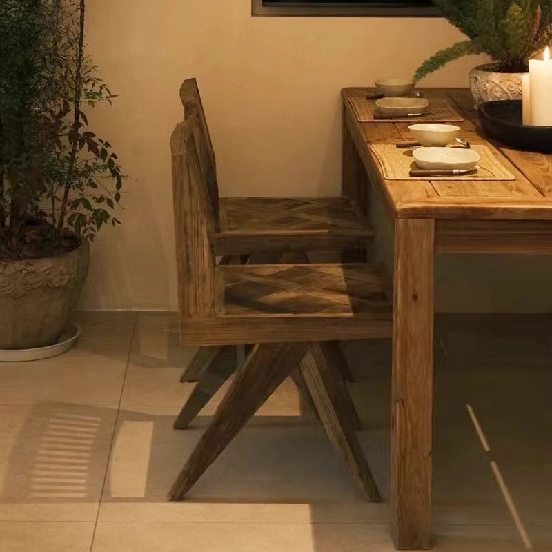 الشمال الرجعية القديمة الدردار شانديغار كرسي الطعام البلد الأمريكي الخشب القديم P.J كرسي الترفيه مسند الذراع غير رسمي