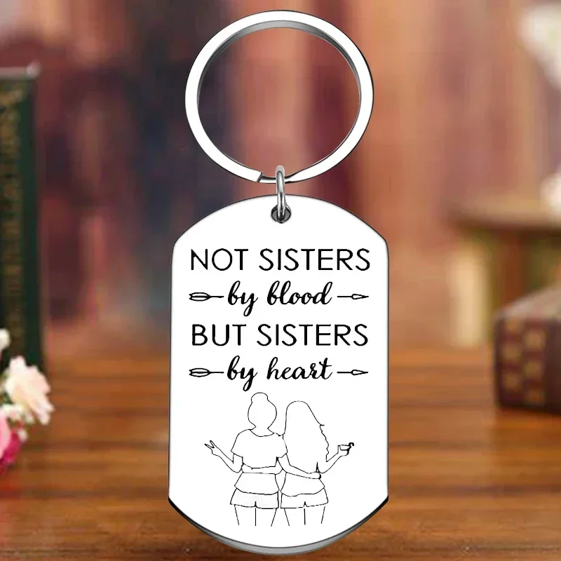 Metal Sister Sweet 16 Birthday Keychain Women Adults Girls Christmas Gifts Key Chain Pendant Female Bestie Friendship Gifts