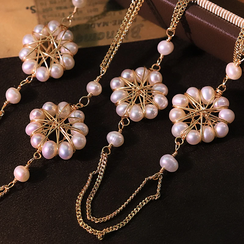 Kalung Liontin Rantai Sweater - Pearl Trim Chain ulasan dan harga