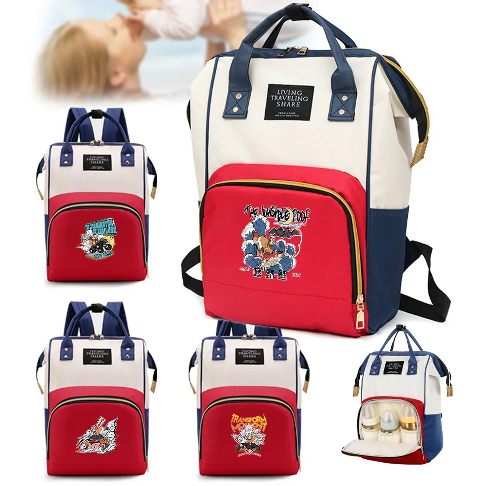 

Mommy Bag Waterproof Diaper and Bottle Storage Backpacks Large Capacity Travel Organizer Bag Nappy Backpack Bags Mask Printing