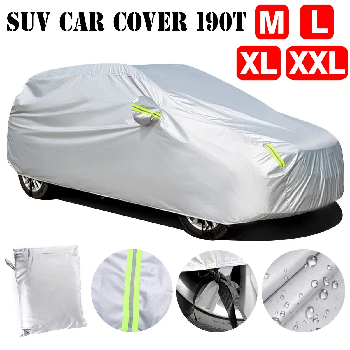 190T Full Car Cover Waterproof Anti Scratch Snow Cover Sun Protector Breathable M/L/XL/XXL Universal SUV For VW For Golf 4 7