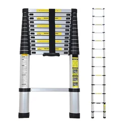 Ladders Stepladder4.1m 4.4 Meters 13 Steps Aluminum Ladders Portable Straight Ladder Household Folding Extension Telescopic