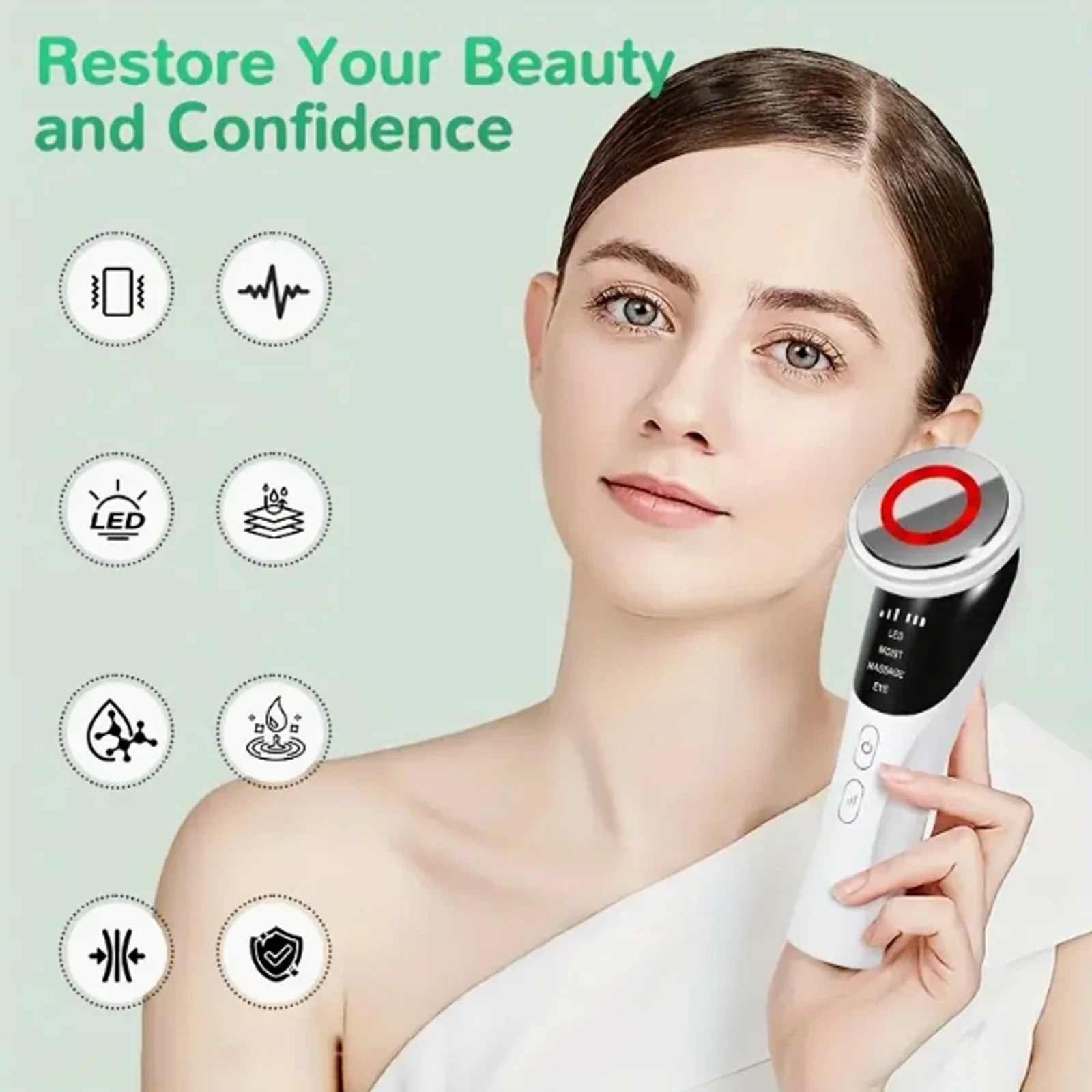 ลูกกลิ้งนวดหน้า อุปกรณ์ความงามความถี่วิทยุ นวดหน้า คอ ตา และร่างกาย ของขวัญสําหรับผู้หญิง