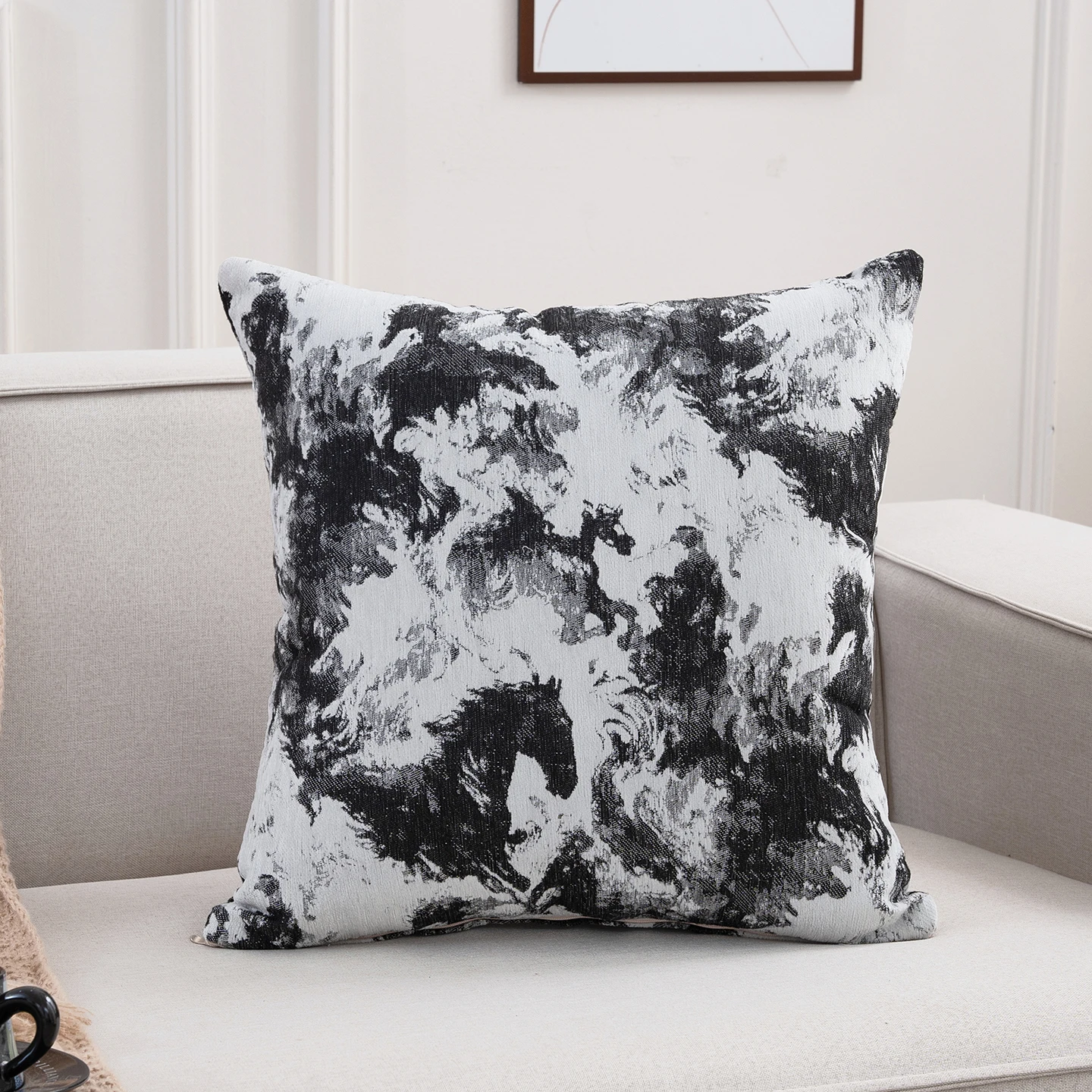 1pc Pillowcase Cover 30x50cm Ink Wash Style Cushion Cover 45x45cm Skin-friendly Pillow Sham 55x55cm Cushion Case