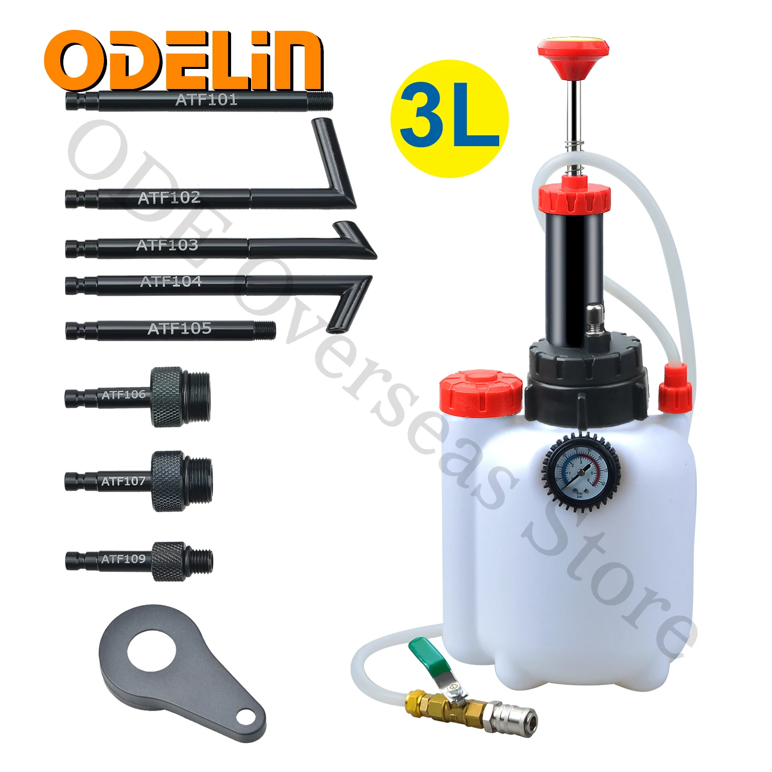 Image of 8-teiliges 3L Manuelles Getriebeöl-Füllsystem mit Handpumpe oder Pneumatischer Automatikgetriebe-Ölpumpe mit Adaptern