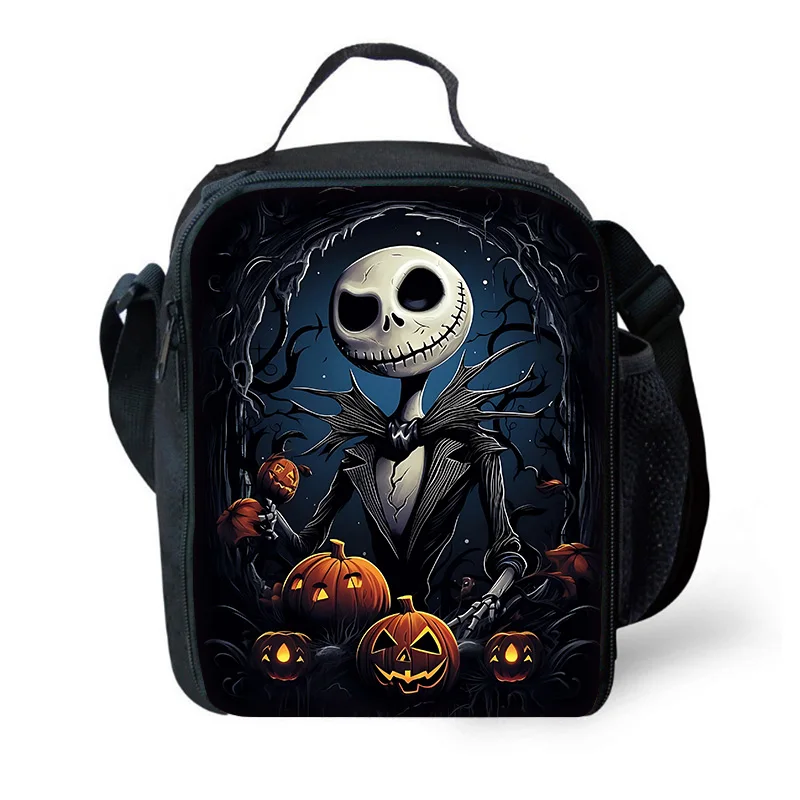 صندوق غداء مبرد حراري قابل لإعادة الاستخدام من Disney-Jack Skellington للفتيان والفتيات ، حقيبة بسعة كبيرة للطلاب والأطفال ، للنزهات في الهواء الطلق