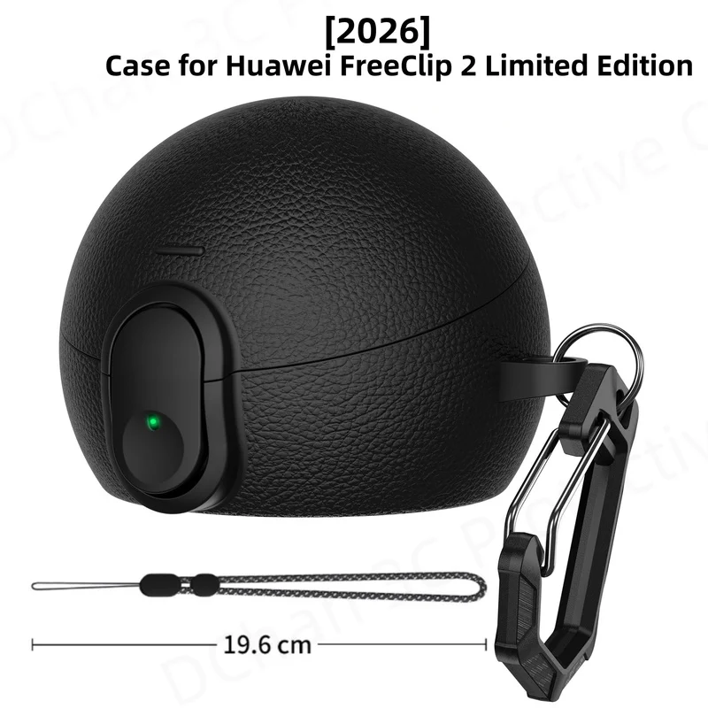2026 New Protective Case for Huawei FreeClip 2 Limited Edition Leather PU Headphone Case With Lanyard For Huawei FreeClip 2 S