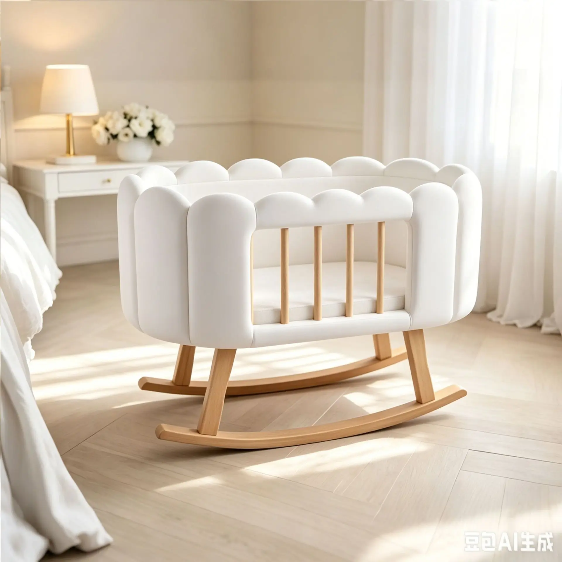 Baby Rocking Cradle Soothing Newborn Portable Safety Crib Cradle for Infant Nursery