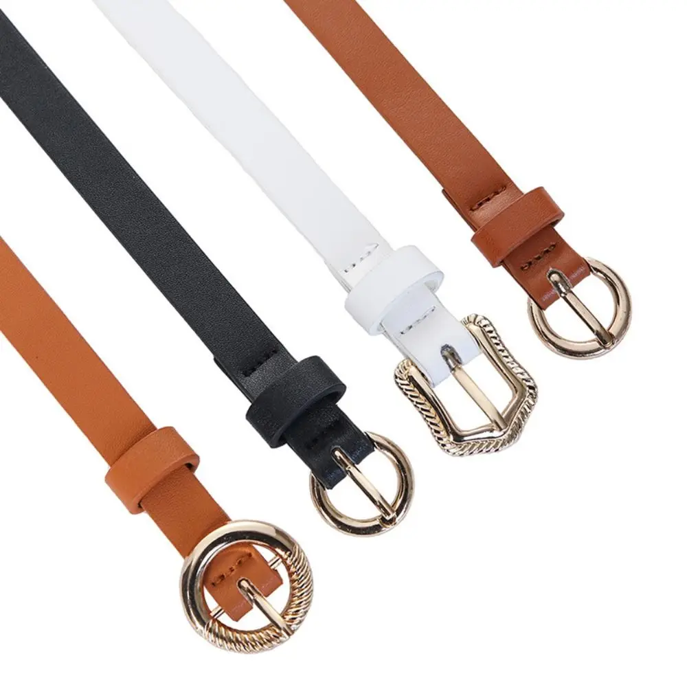 

Luxury Design PU Leather Belt Women Versatile Casual Jeans Waist Belt Retro Thin Belts