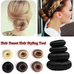 Elegant Beige Black Brown Hair Accessories Hair Wig Hair Donut Shaper Hair Styling Tools Hair Ring Bun Maker