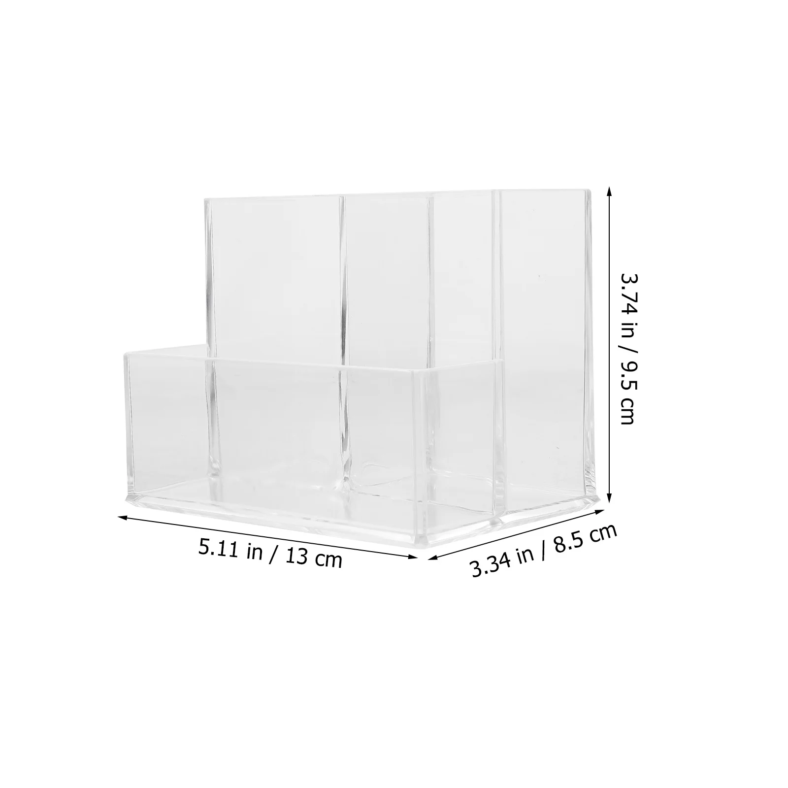 

2Pcs Acrylic Pen Holder Desktop Organizer Multi-Grid Compartment Storage for Pens Makeup Brushes Pencils Scissors Home Office