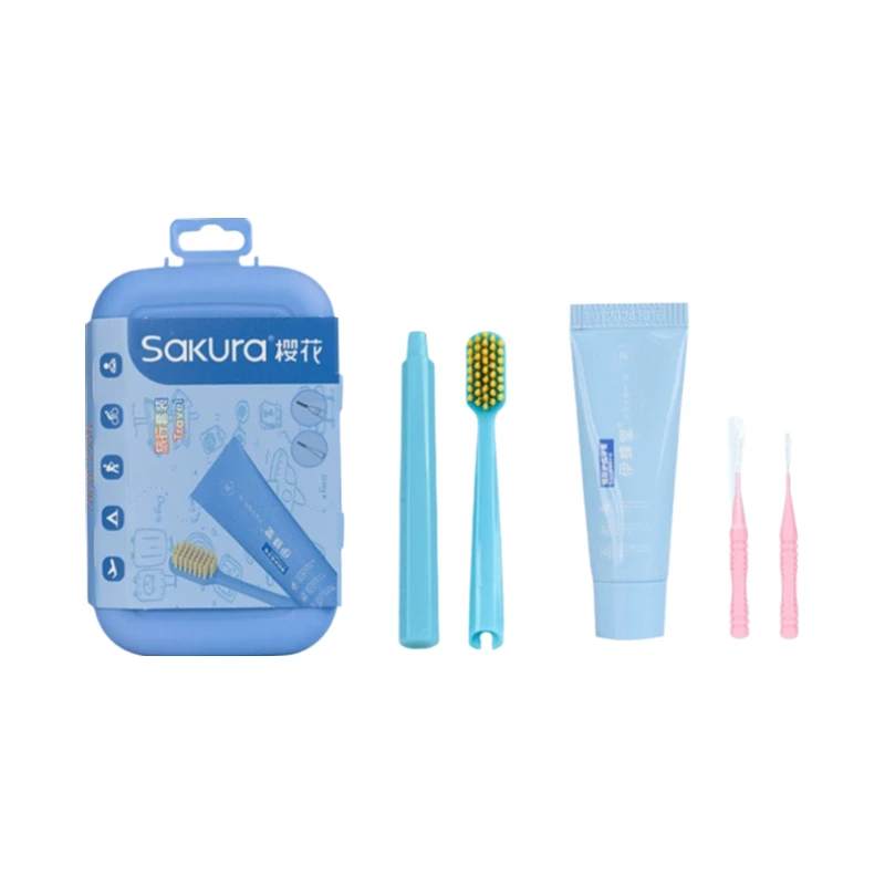 10 Sets Convenient Travel Fold Toothbrush Suit For Adult Small Head Toothbrush Cleaning Family Brush Set