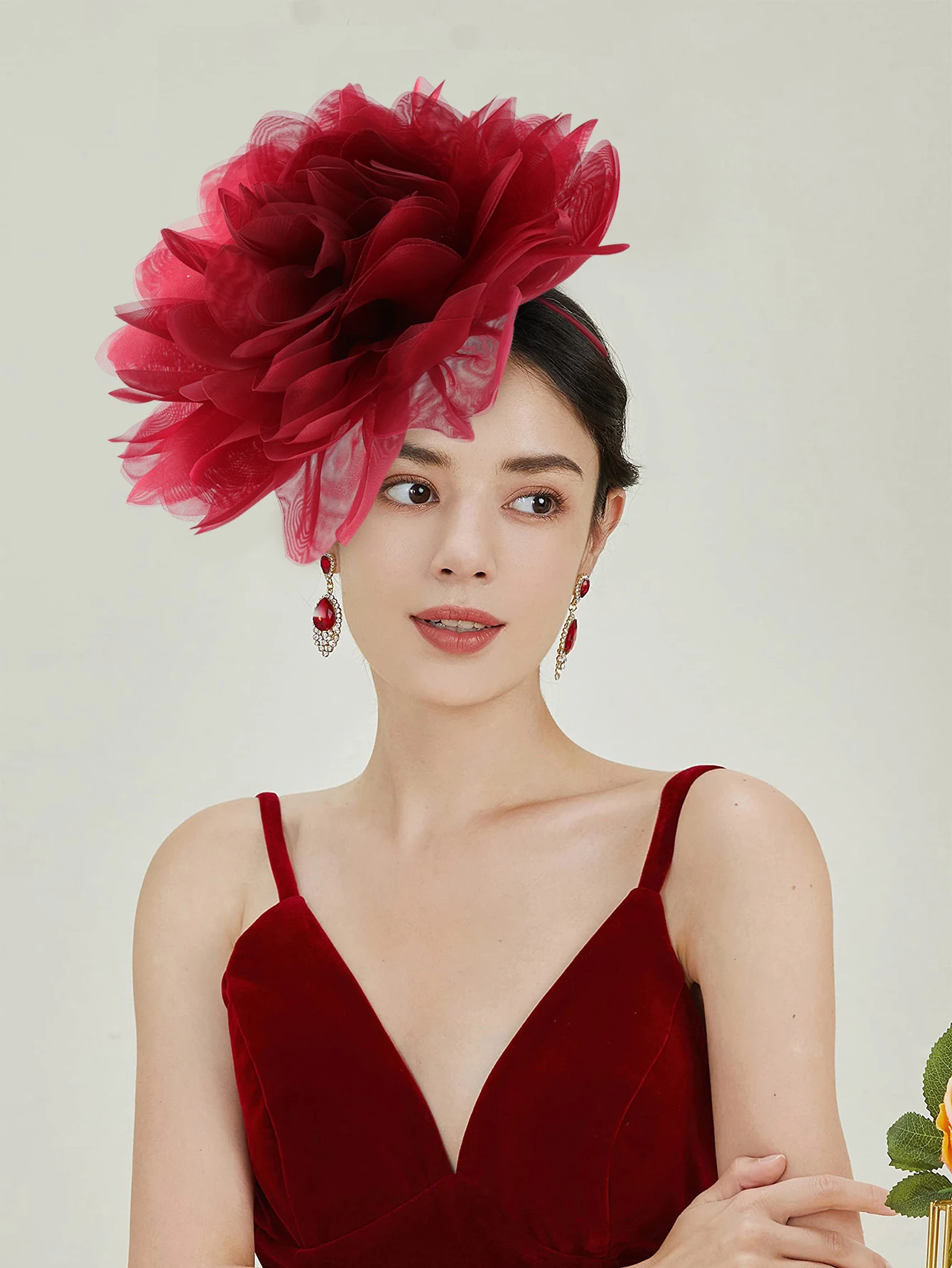 Premium Retro Hair Accessories Elastic Mesh Fascinators Multicolour Feather Headdress Flower Headpieces Bride Headband With Clip