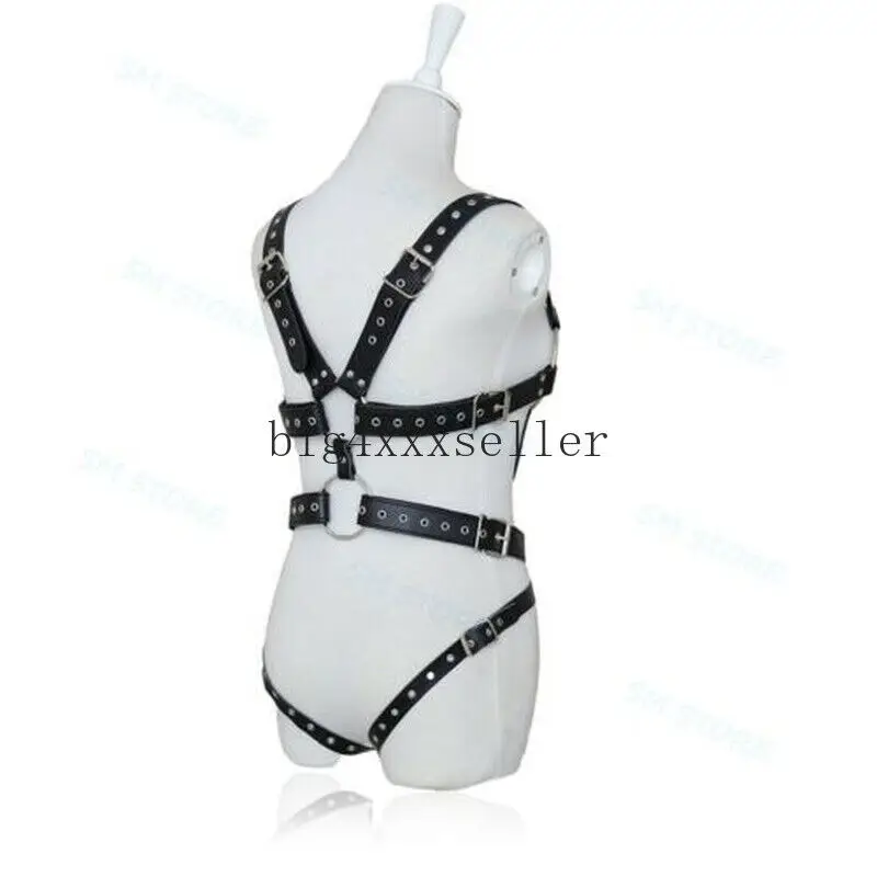 Sexy leder fivela corpo arnês cupless sutiã traje contenção espartilho lingerie nova escravo sexo móveis castidade